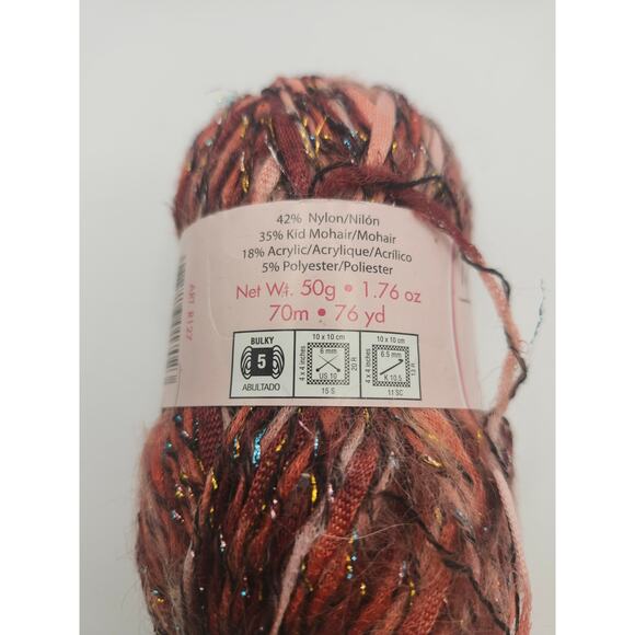 Moda Dea Gleam Yarn Fire Agate Bulky 5 Mohair Blend Novelty 50g 76 yds Skein - Picture 5 of 8